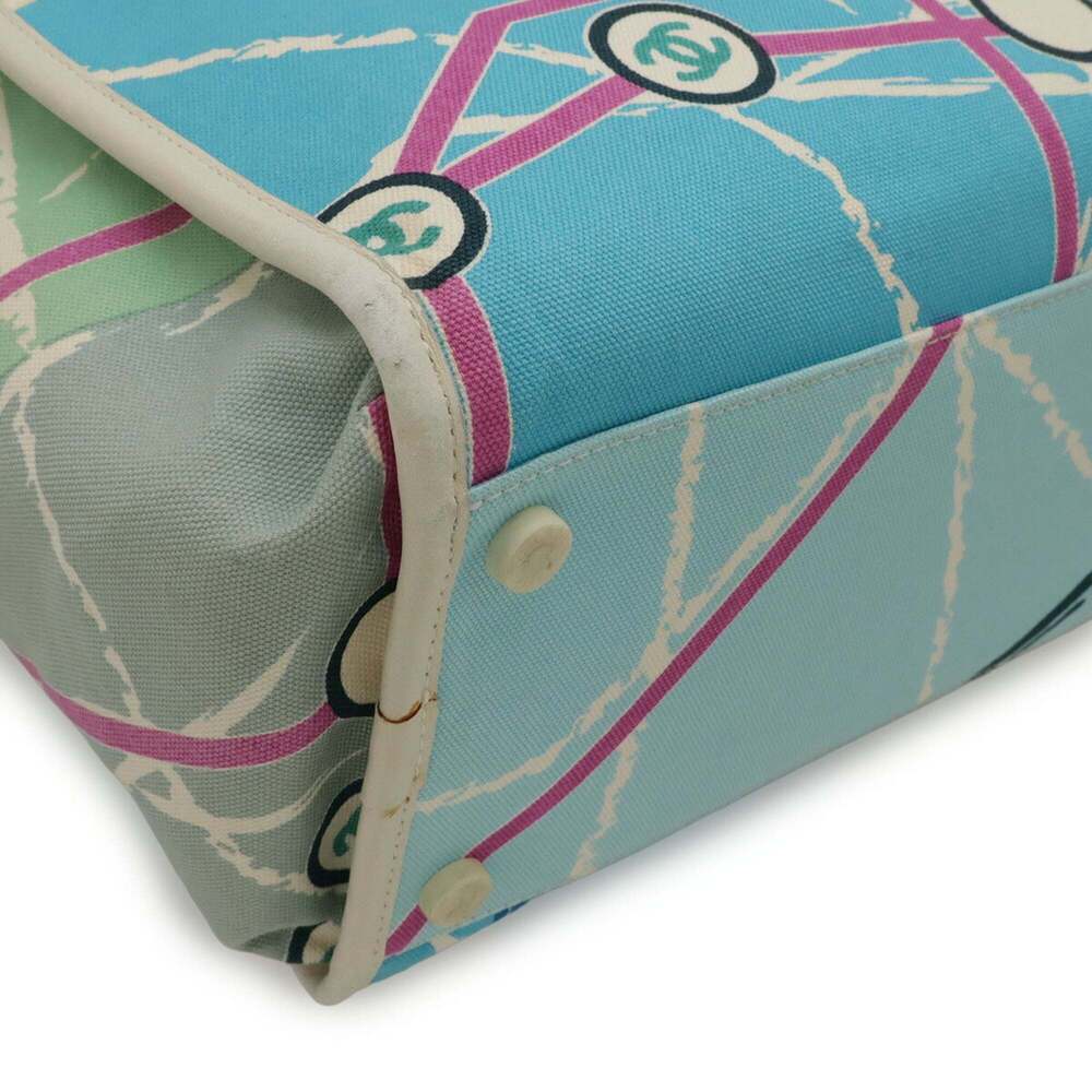 CHANEL Blue Canvas Shoulder Bag - Picture 4 of 10